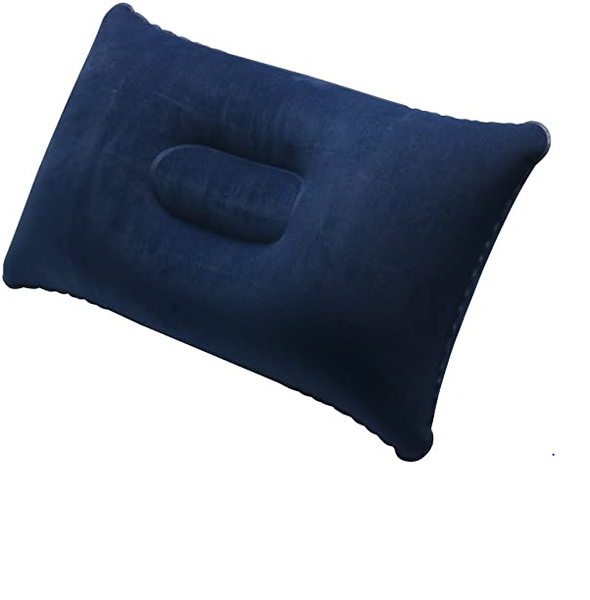 Navy Blue Soft Inflatable Camping Travel Pillow Cushion