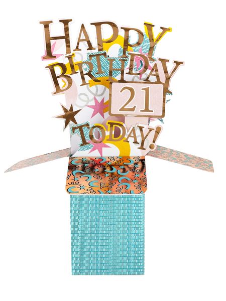Clever Cubes 3D Pop-up card - 21st Fem Birthday