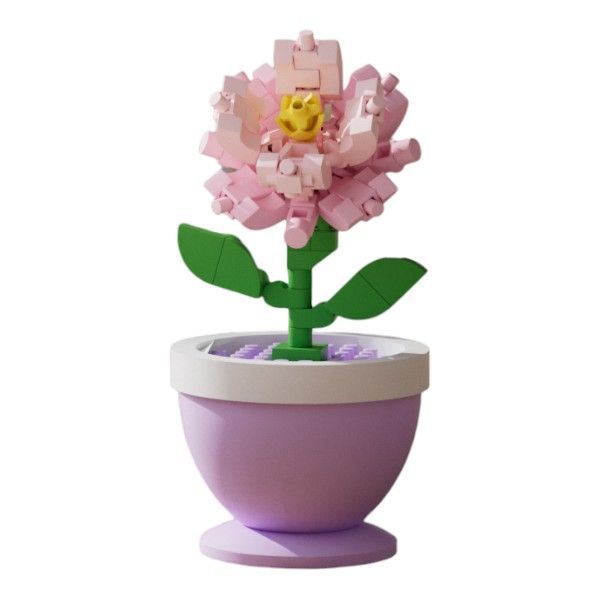 99 Pieces Carnation Flower Building Blocks - Pink/Purple