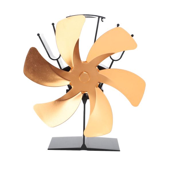 Six Blade Gold Stove Fan Fast Warm Circulation H image