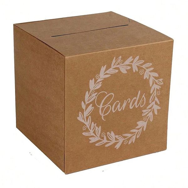 Rustic Kraft Design Wedding Card Box