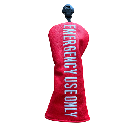 "Emergency Use Only" Red PU Leather Hybrid Golf Club Head Cover Image