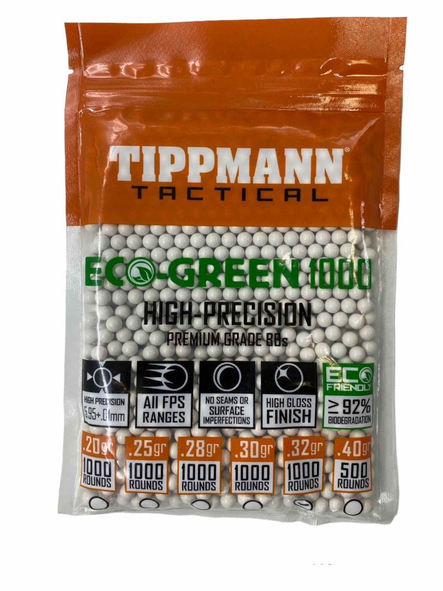 Tippmann ECO-Green 0.32g 1000ct Airsoft BBs White - 65555