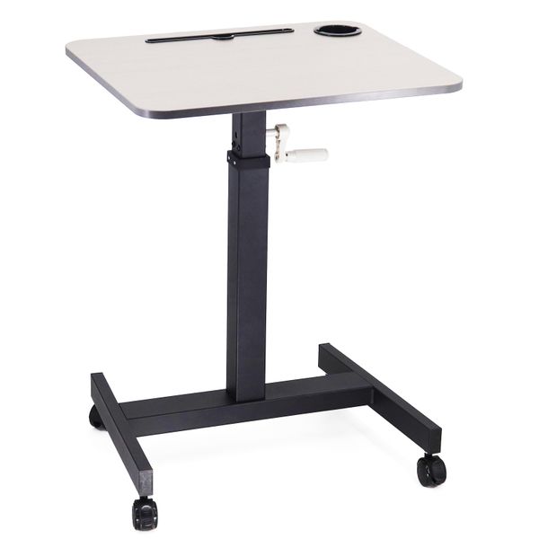 Mobile Standing Desk Wheels Rolling Laptop Desk Standing Workstation Table