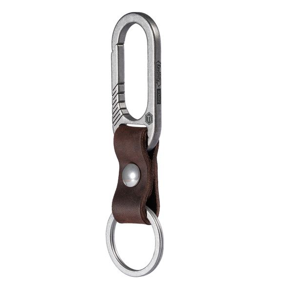 Titanium Alloy EDC Leather Keychain Clip