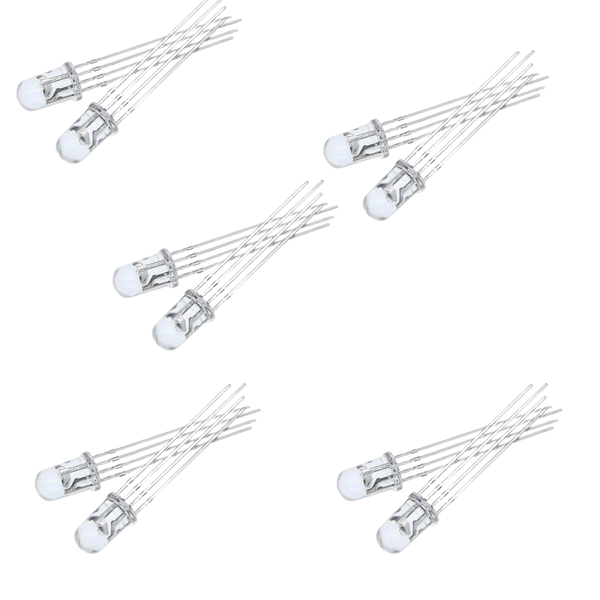 CMU 5mm RGB LED 4-Pin Common Anode - 10 Pack