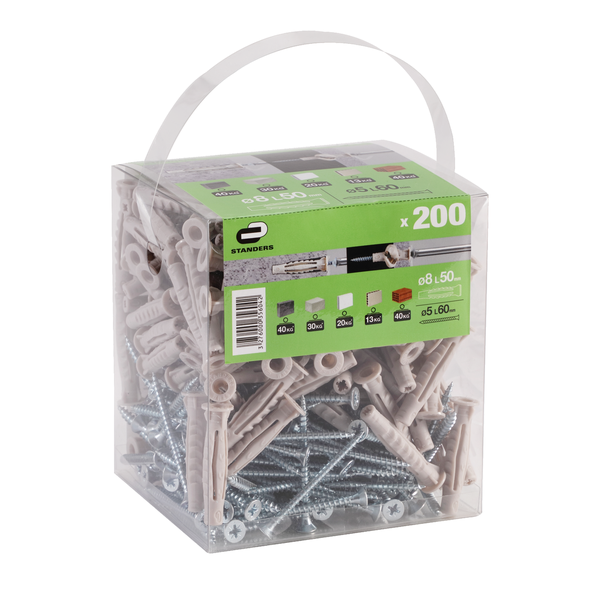MC 7 Petb Standers Nylon Mult-Anchor with Screw 8x50 - 200 Piece