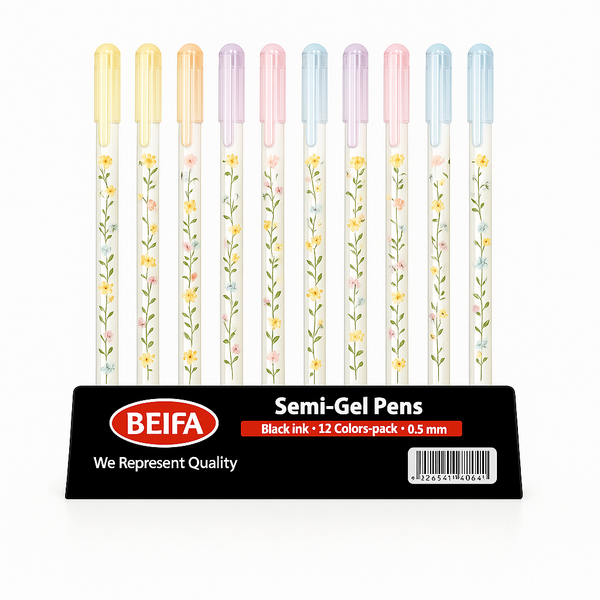 Gel Pens - 0.5mm Blue Ink, Cute Pastel Cartoon Design 50 Pack-50 x Pens