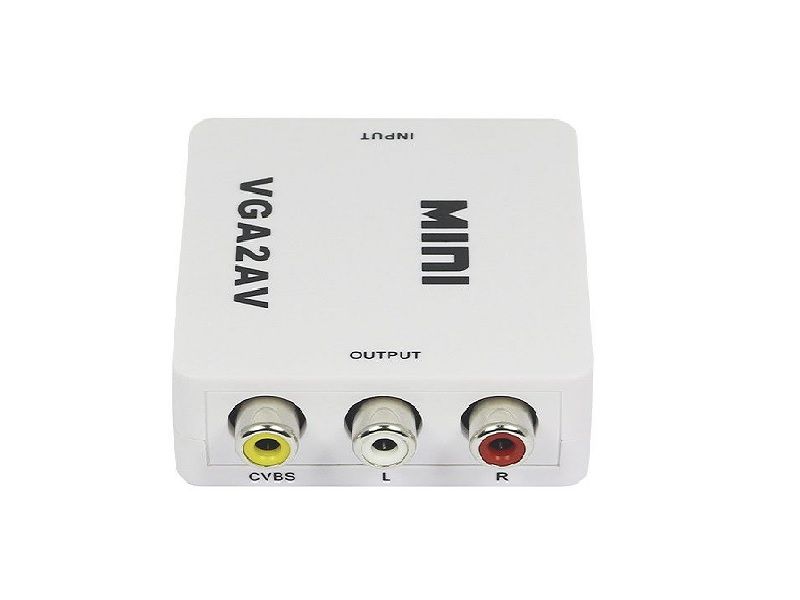VGA2AV Mini VGA to AV RCA Converter for PC &amp; Audio