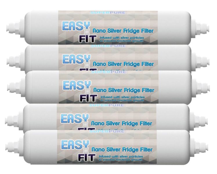 SUPERPURE Easy-Fit External Silver-Nano Fridge Filters (5-Pack)
