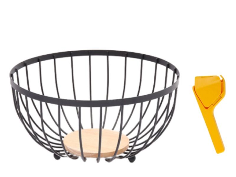 Kitchen Press Citrus Juice With Fruit Basket Black