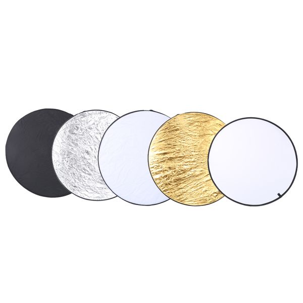 110cm 5-in-1 Handheld Collapsible Round Reflector