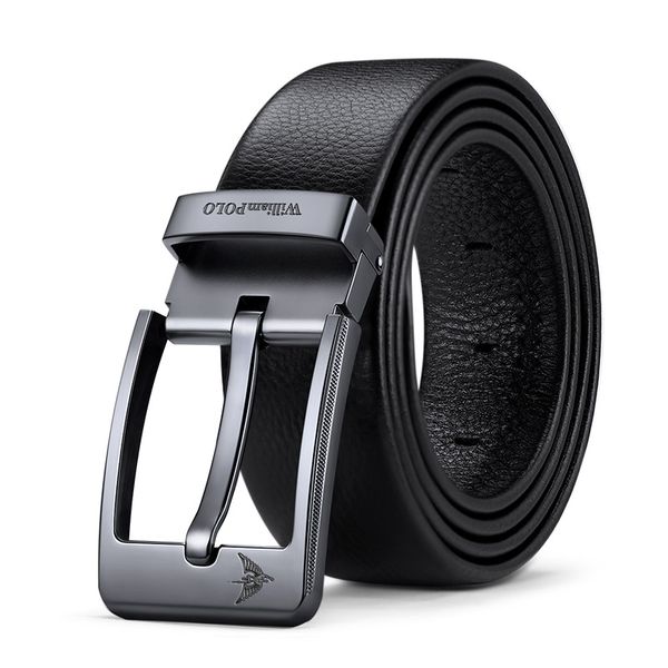 WilliamPOLO - Men's Stylish Design Pin Buckle Genuine Leather Belt