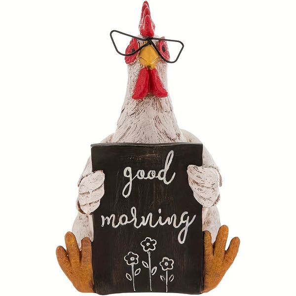 Creative and Adorable Good Morning Rooster Resin Ornament