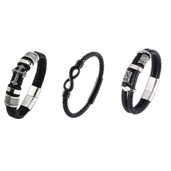 3 Piece Men's Modish Bracelets Set - with Gift Box