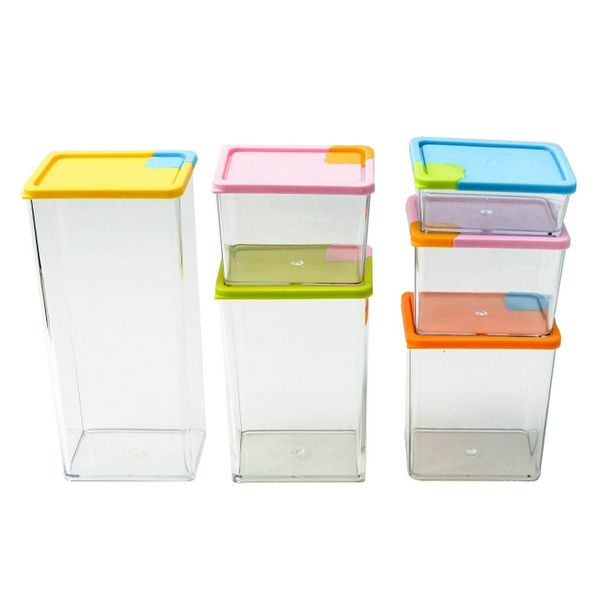 Set of 6 Stackable &amp; Space Savvy Food Storage Containers