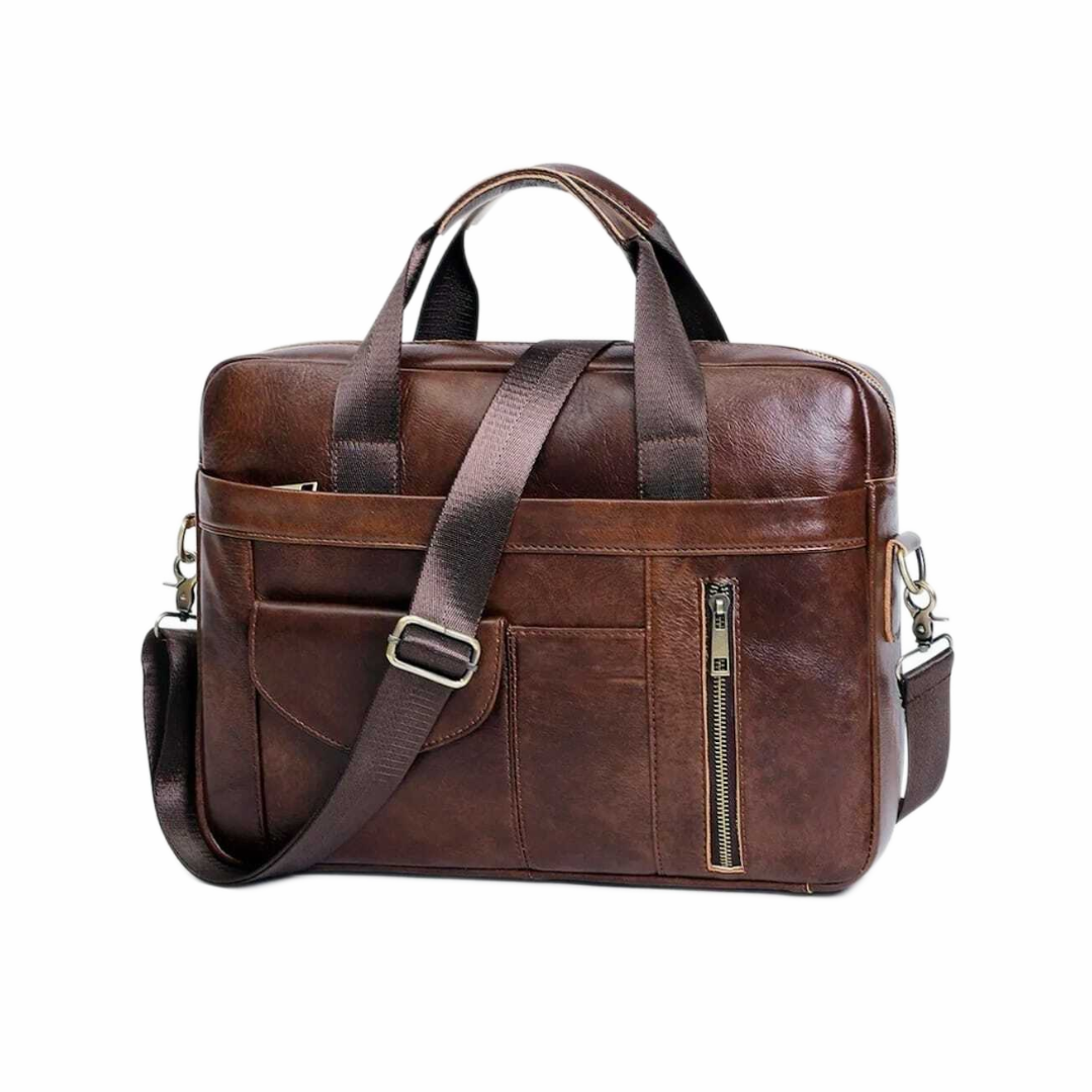 Genuine Leather Business Messenger Bag: Stylish Laptop Shoulder Handbag ...