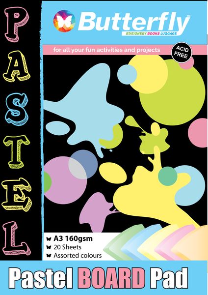 Butterfly Project Board Pad - Pastel A3 20 Sheets