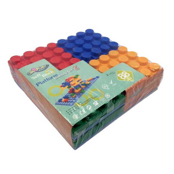 Greenbean 2 x Play Bases &amp; Jumbo Soft Blocks Building Set: 90 Pieces