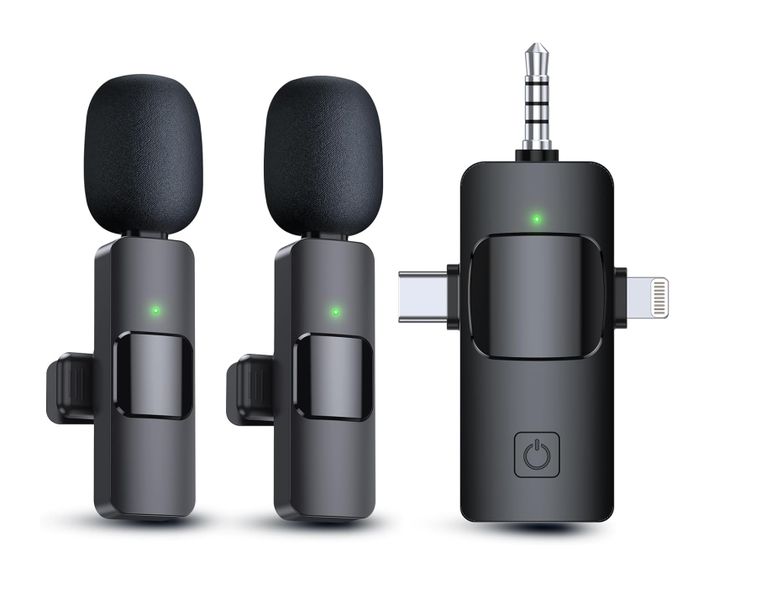 3 in 1 Wireless Microphone for Live Show, Interview, Vlog and Short Video