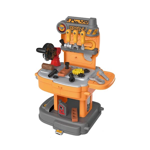 Kids Pretend Play Deformation Engineering ToolBox &amp; School Bag Toy - 31-Piece