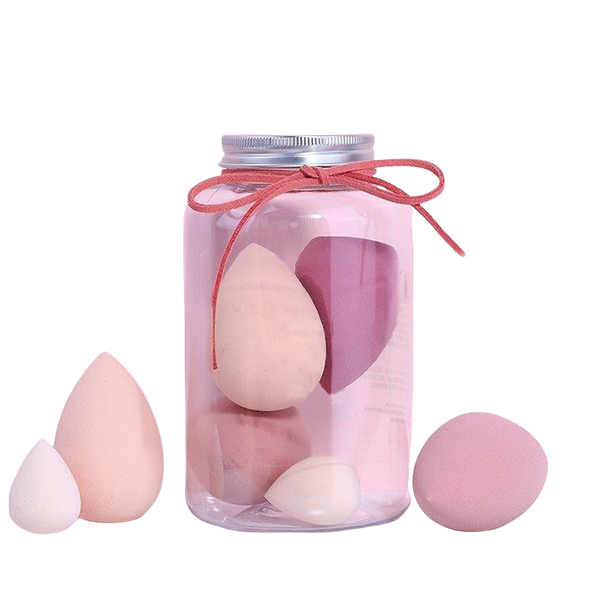 7 Piece Makeup Blender Beauty Sponge with Bottle Gift Set
