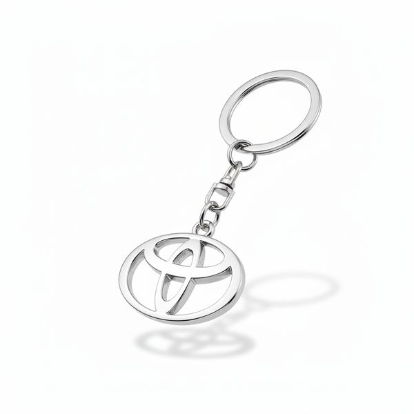 Toyota Chrome Key Ring - Shiny Metal Keychain for Toyota Car Lovers