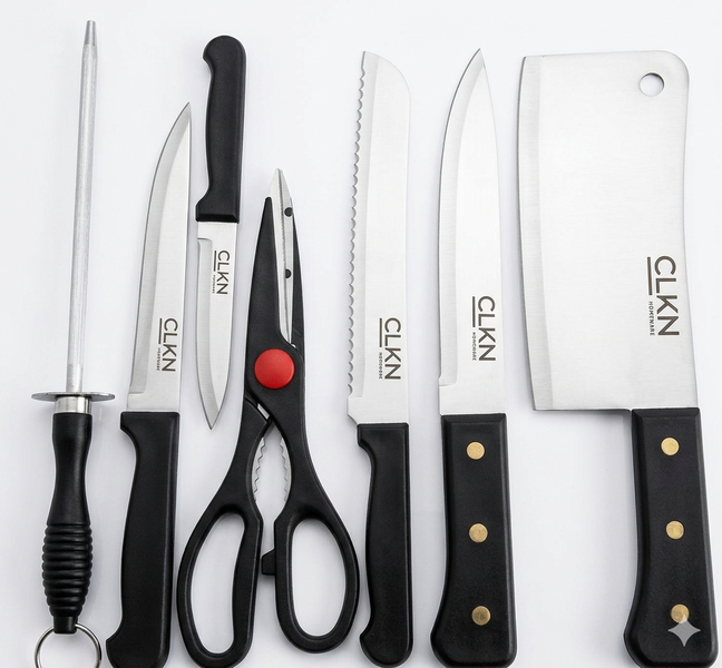 7-Piece Stainless Steel Kitchen Knife Set- CLKN