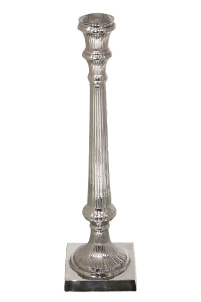 Dinner/Ball Candle Holder on Square Base- Silver Plated