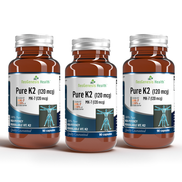 Neogenesis Vitamin K2 MK-7 120mcg - 3 Pack (3 x 90 Capsules)
