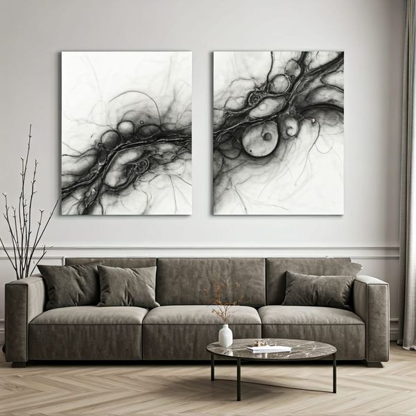 Canvas Wall art: 2 Piece Set- Void and Vision