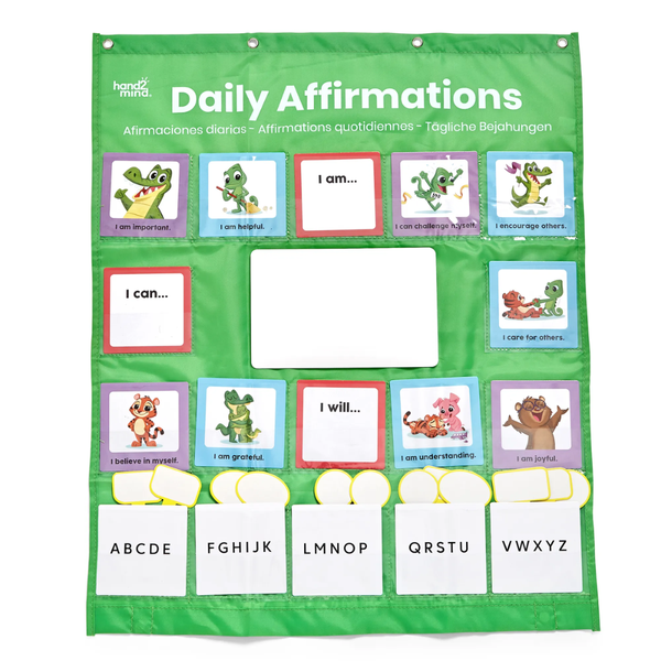 Hand2Mind Daily Affirmations Pocket Chart - Growth Mindset Classroom Tool