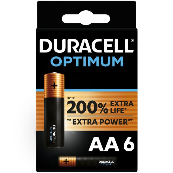 Duracell Optimum AA Alkaline Batteries 1.5V LR6 MX1500 - 6 pack