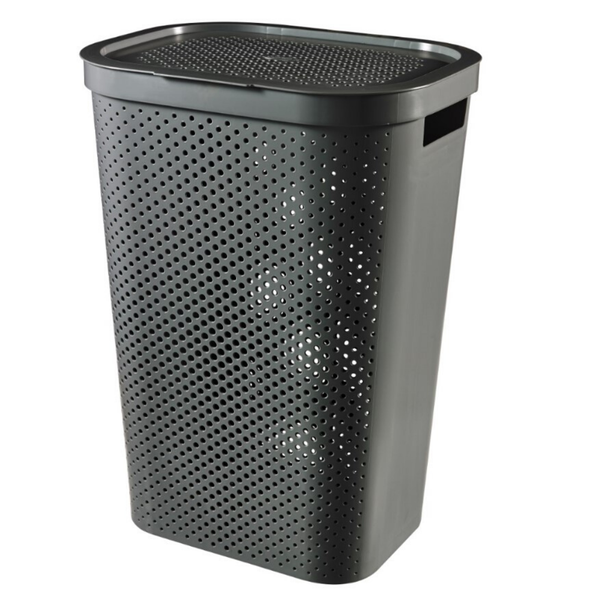 Curver By Keter Infinity Laundry Hamper With Dots - Dark Grey