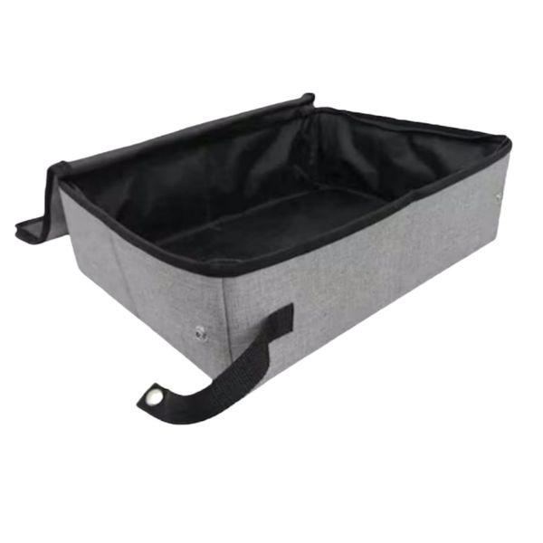 Portable folding Litter for Cats, Polyester, Grey