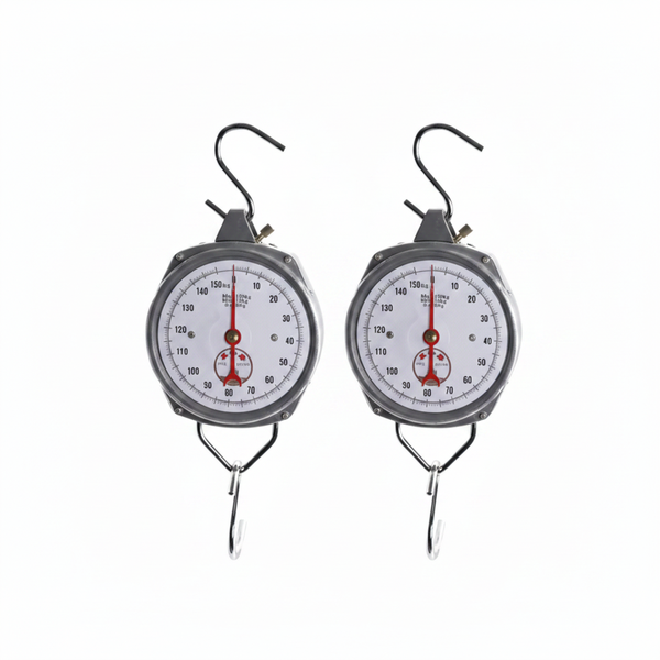 Heavy-Duty Hanging Scale 150kg with Hooks for Industrial Use - 2 Pack