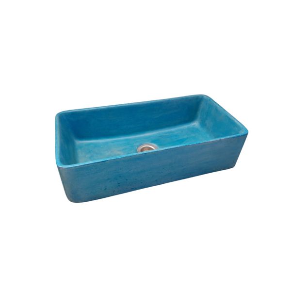 Aquatina Blue Bespoke Concrete Basin/Sink 47x23.5x12cm