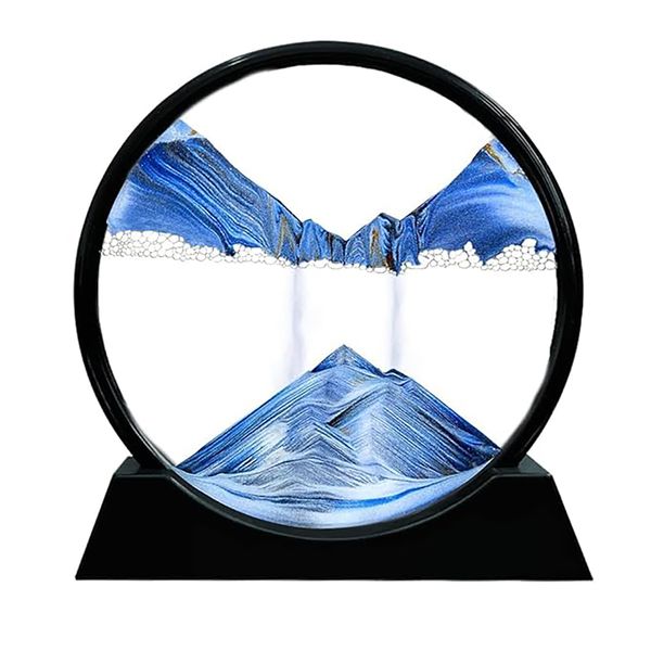 Round Glass Flowing Sand Frame