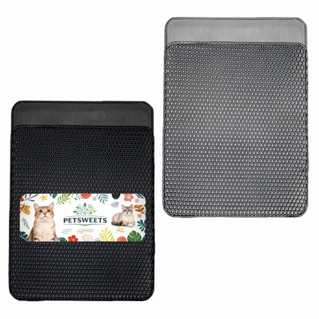 2 Pack Cat Litter Mat Litter Mat 60×45cm - Black & Grey Image