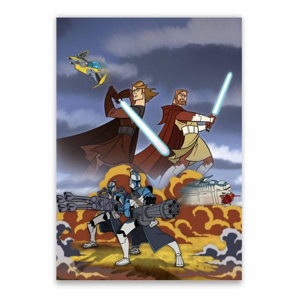 Anakin And Obi-Wan Kenobi Animation Poster - A1