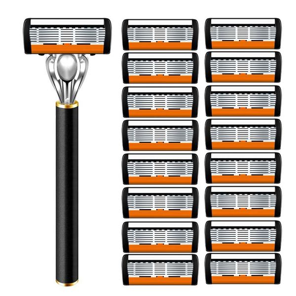 Six-layer Manual Razor Handle, Metal Six-Layer Manual Shaving Razor