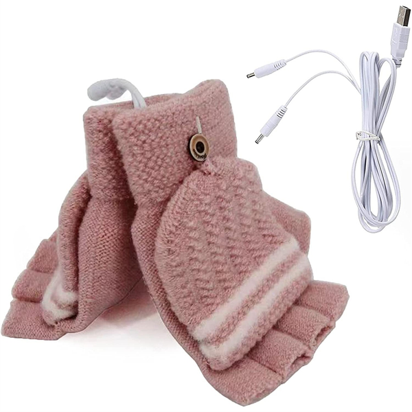 Usb Heated Gloves For Men And Women(Pink)