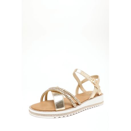 Quiz rose gold diamante sandals online