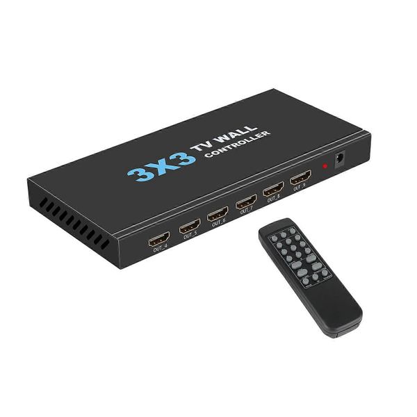 Nk-330 3x3 Tv Wall Controller 1 Hdmi Input To 9 Hdmi Outputs Adapter Converter With Remote