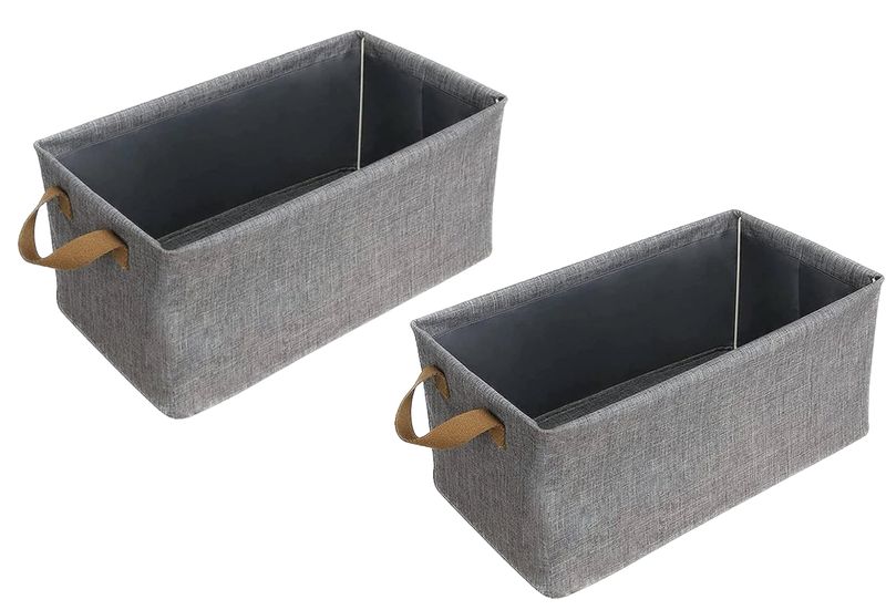 2 x Grey Household Storage Containers