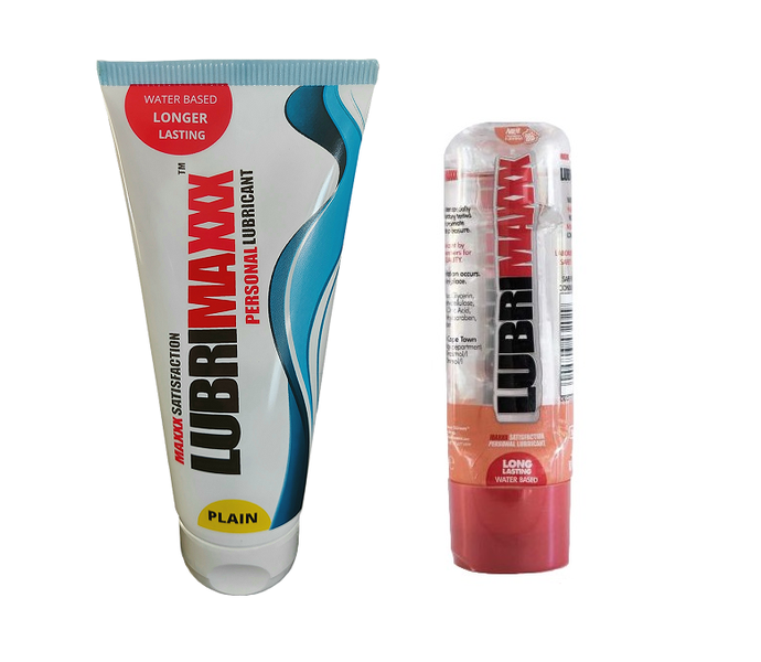 Lubrimaxxx Personal Lubricant Variety Pack 200ml Plain &amp; Strawberry