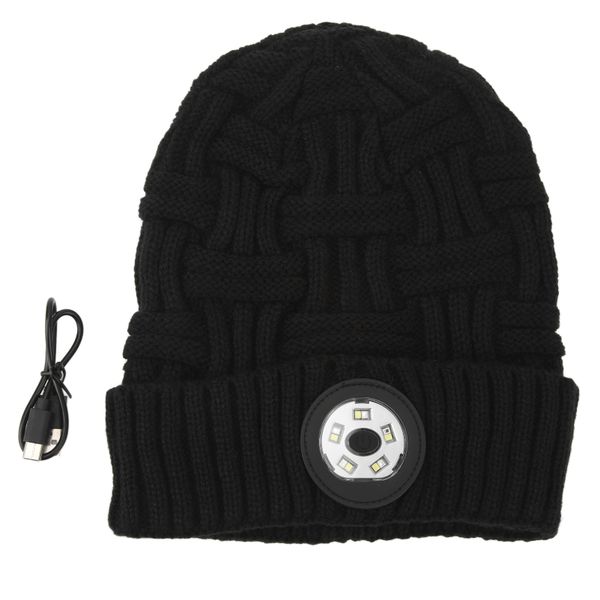 LED Knitted Hat Detachable Washable For Outdoor Sports