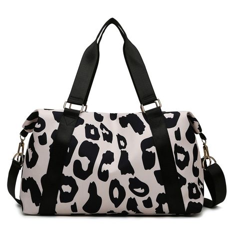 Leopard Print Dry And Wet Separation Sports Duffel Bag With Shoulder Strap Image
