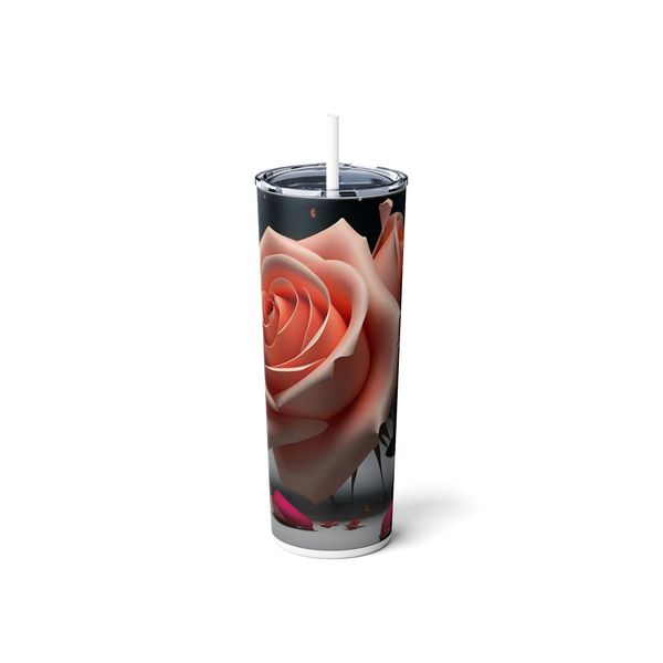 Peach Roses 600ml Tumbler