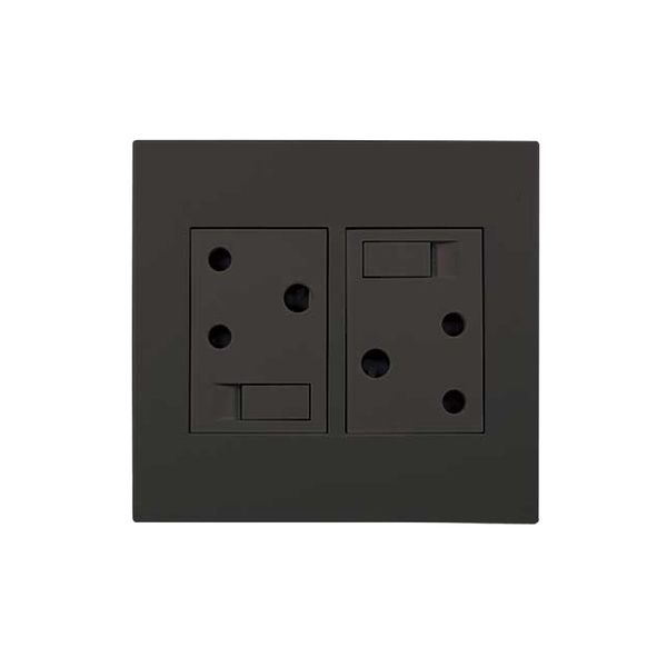 ACDC - 2x 16a Switched Socket Outlet 4x4 Black Orion